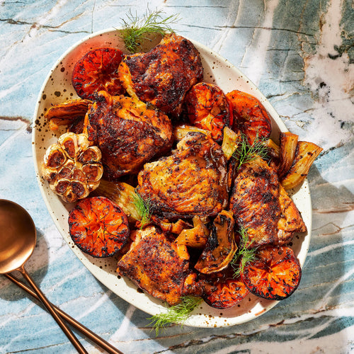 Asha's Fennel Chicken with Clementines & Olives