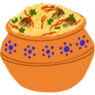 Clay pot filled to the brim with fresh biryani