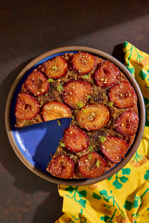 Asha's Stone Fruit Upside-Down Cake with Coriander & Orange