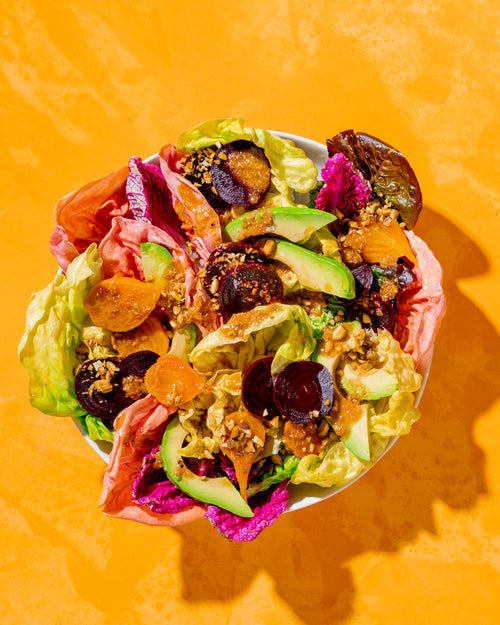 Asha's Beet & Avocado Salad with Roasty-Toasty Dressing