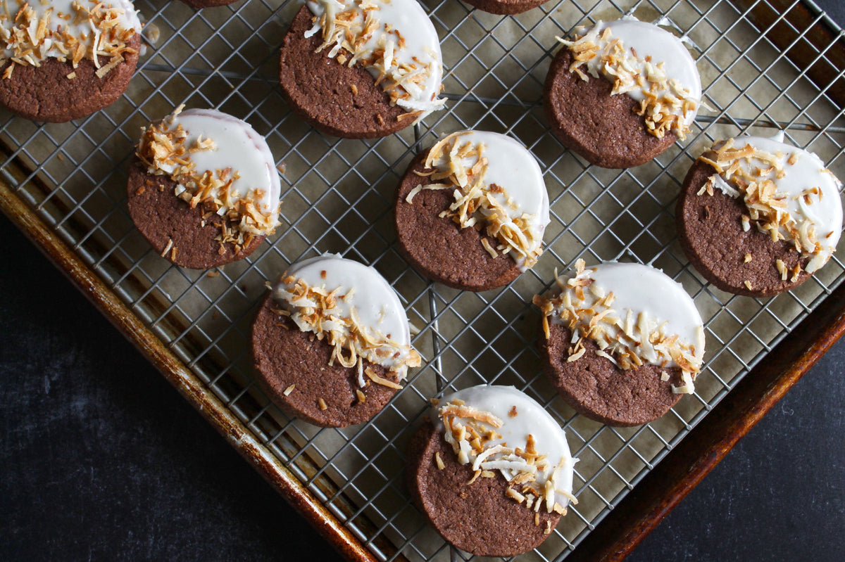 Asha's Spiced Cacao Cookies with Coconut Glaze