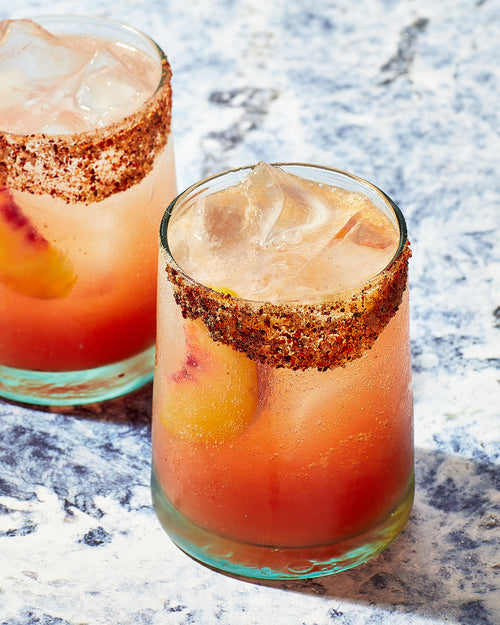 Asha's Smoky Peach Margarita with Chaat Masala