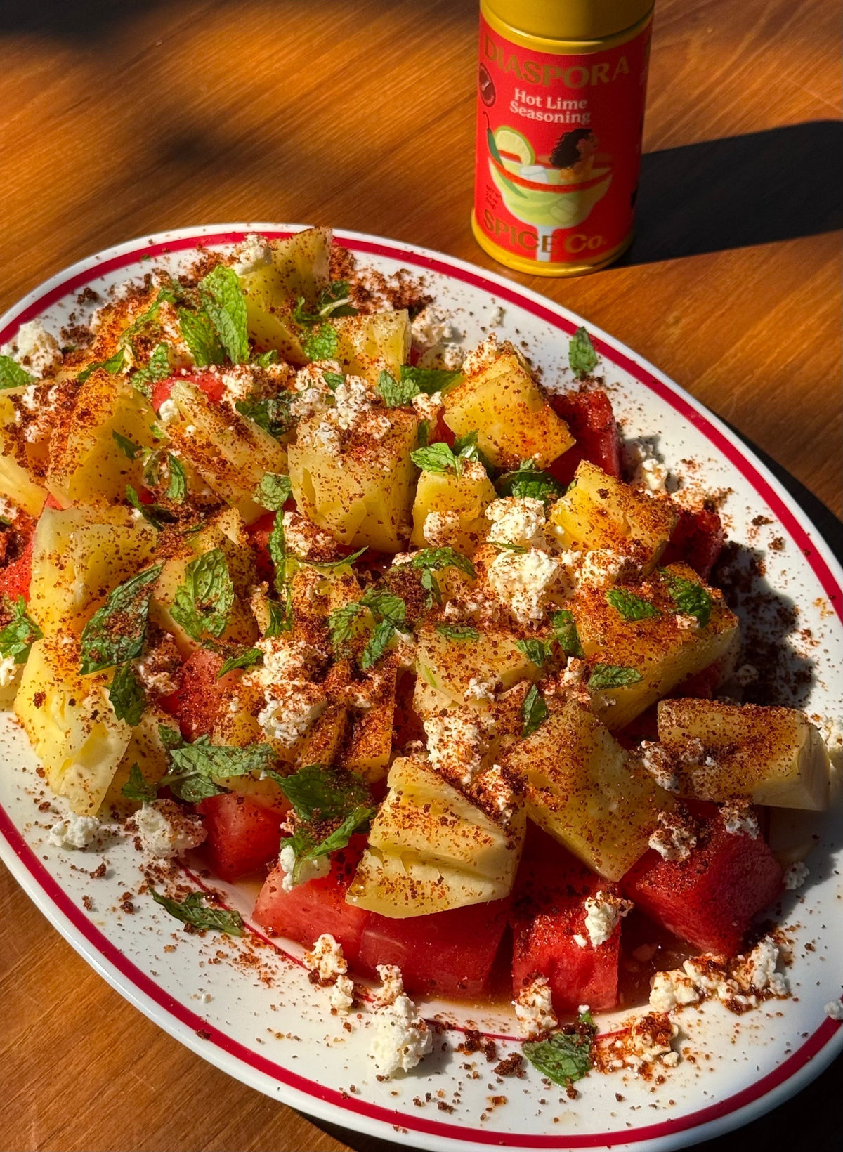 Kiera's Minty Pineapple and Watermelon with Feta and Hot Lime Seasoning