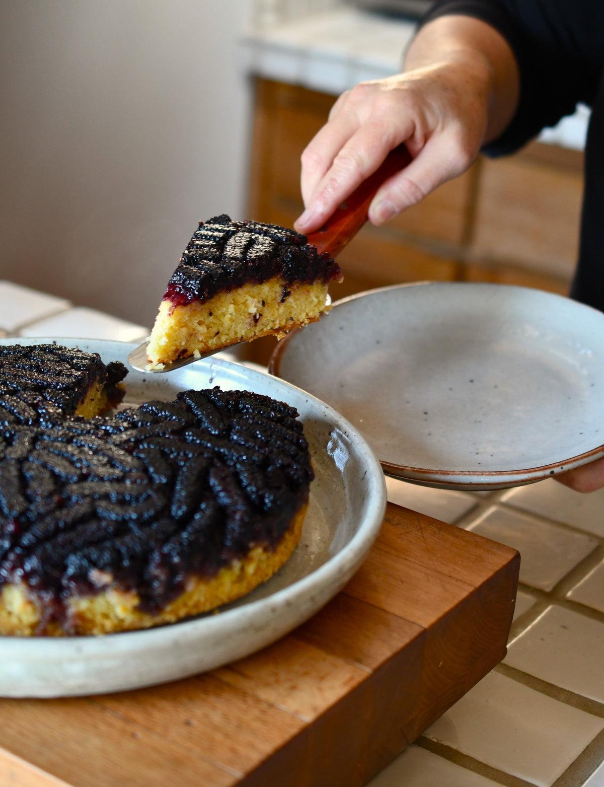 Mario's Mulberry Upside Down Cake