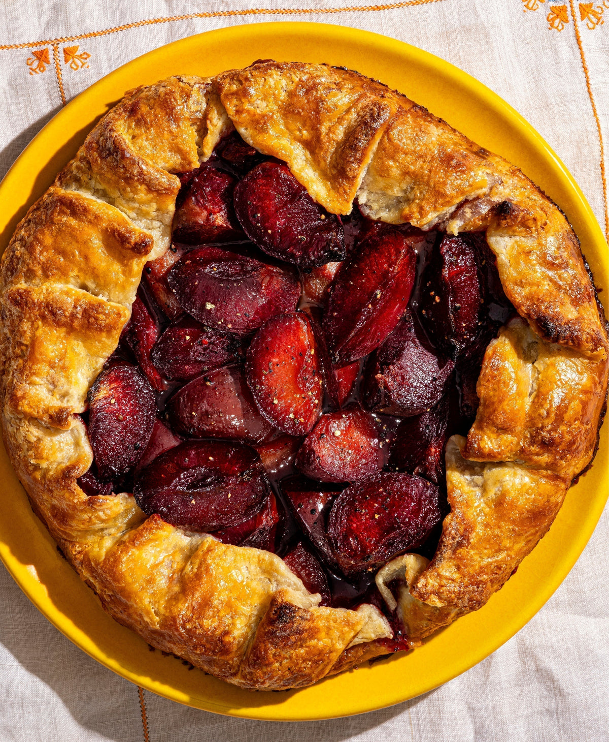 Rebecca's Sugared and Peppered Plum Galette
